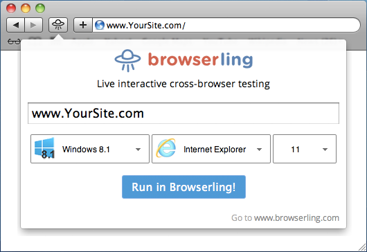 Browserling's Safari Cross-Browser Testing Extension