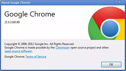 Chrome 21 Version