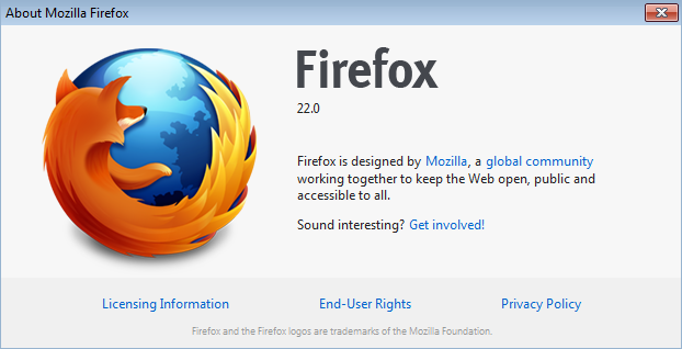 Firefox 22 Version