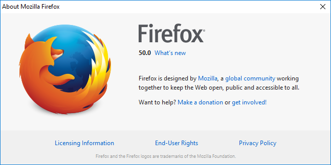 Browser testing in Firefox 50