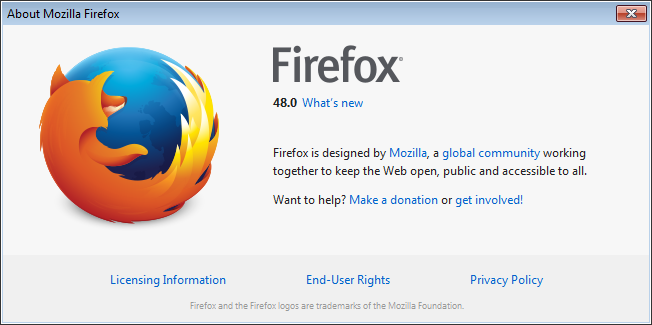 Browser testing in Firefox 48
