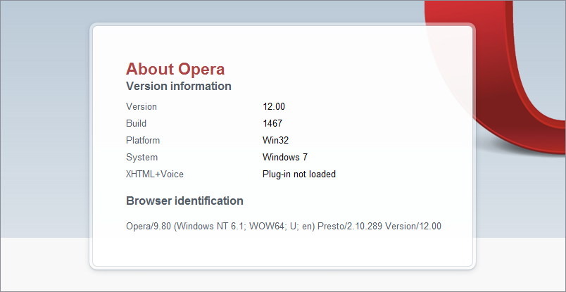 Opera 12 Version