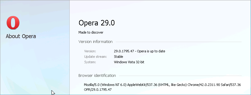 Cross-browser testing in Opera 29