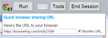 Shorten a browser sharing URL (cross-browser testing)